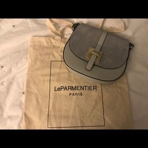 Le Parmentier Pollia Gray Leather&Suede Crossbody